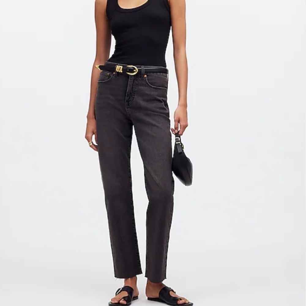 Madewell Black Wash 90s Straight Crop Jeans Petite Size 30P